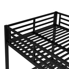 Metal Full over Full Bunk Bed for Teens and Adults,Space-Saving/Noise Reduced/No Box Spring Needed, Black