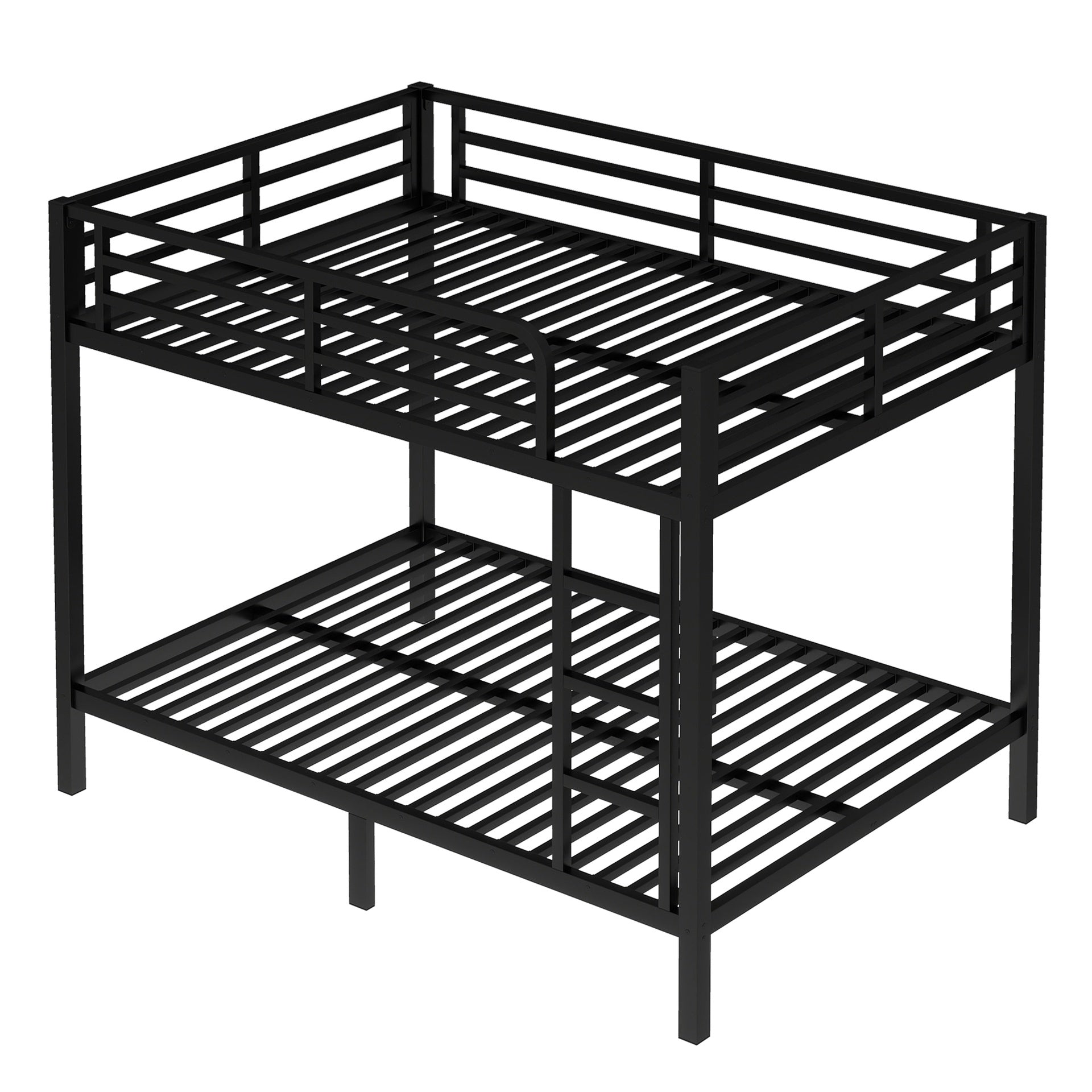 Metal Full over Full Bunk Bed for Teens and Adults,Space-Saving/Noise Reduced/No Box Spring Needed, Black