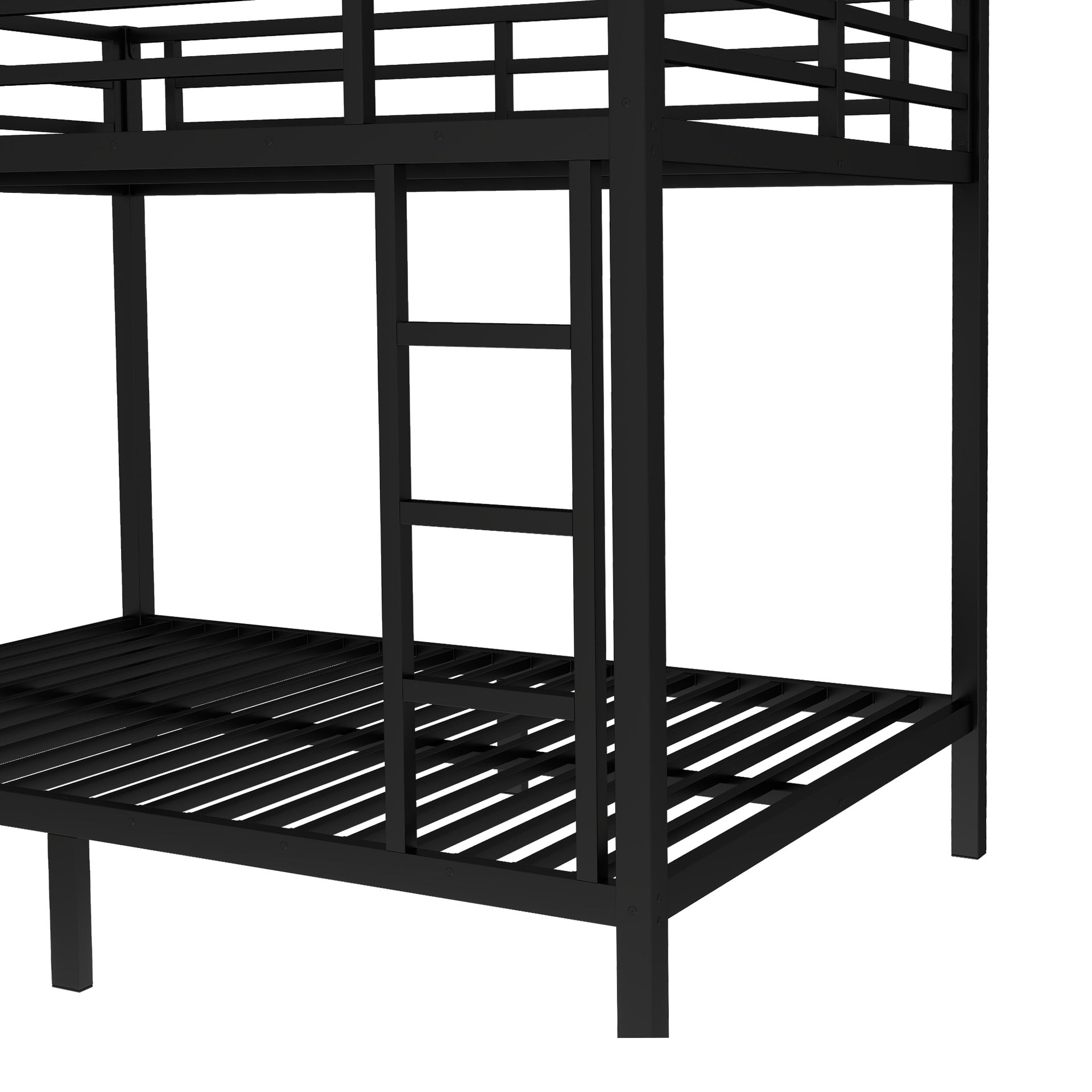 Metal Full over Full Bunk Bed for Teens and Adults,Space-Saving/Noise Reduced/No Box Spring Needed, Black