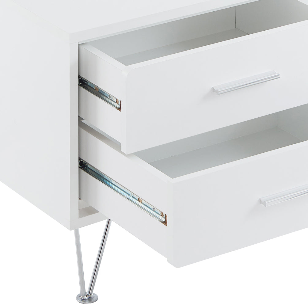 Deoss White Finish Accent Table