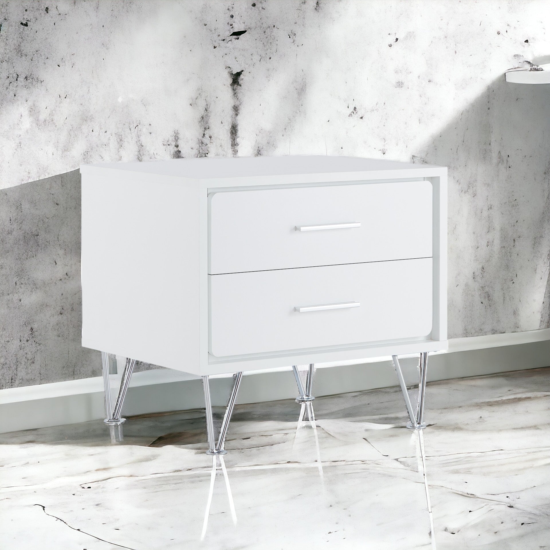 Deoss White Finish Accent Table