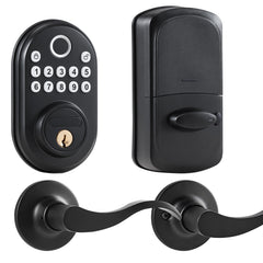 Fingerprint Door Lock with Level Handles Keyless Entry Door Lock Password
