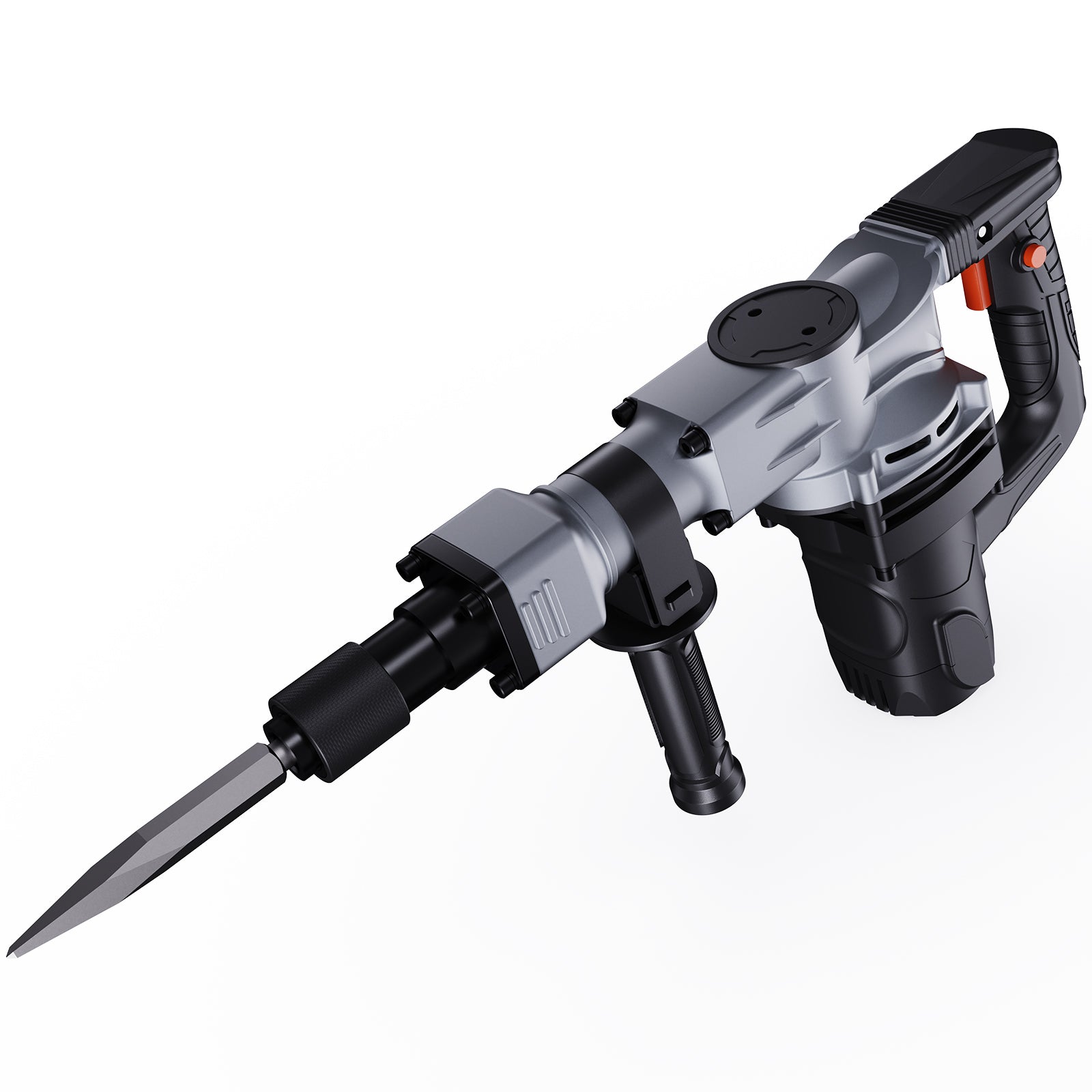 Demolition Jack Hammer, 1400W Electric Jackhammer Heavy Duty, 2pcs Chisels Bits Chipping with Case, 2900 BPM Concrete Breaker, Gloves Black