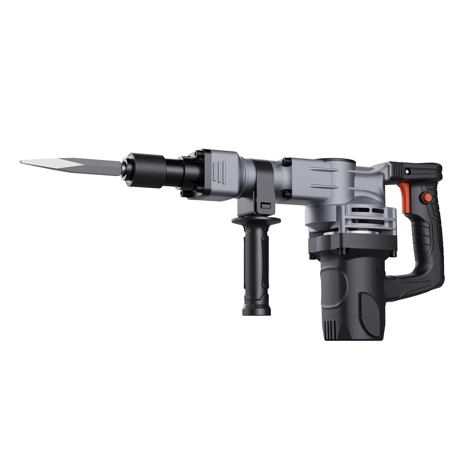 Demolition Jack Hammer, 1400W Electric Jackhammer Heavy Duty, 2pcs Chisels Bits Chipping with Case, 2900 BPM Concrete Breaker, Gloves Black