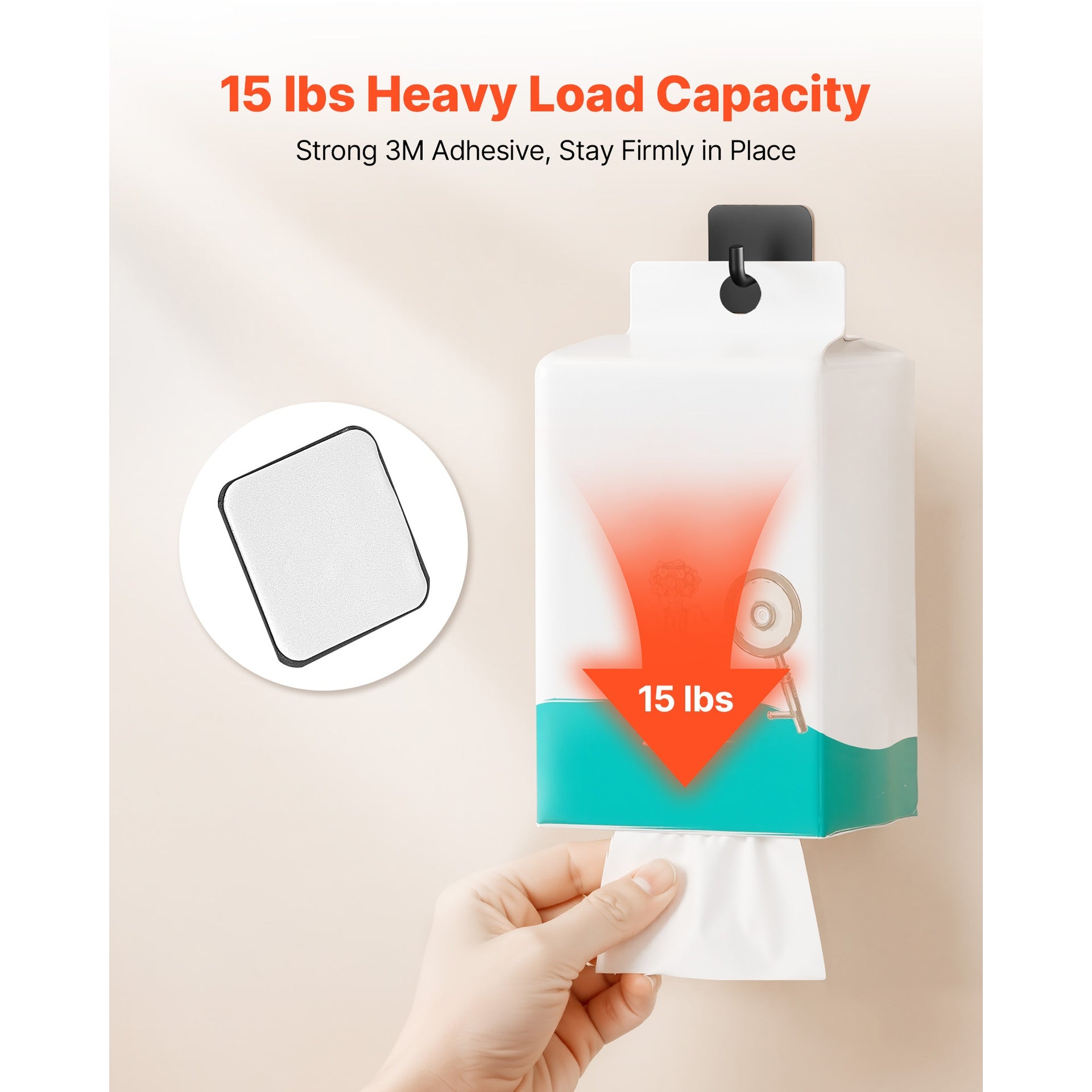 Adhesive Hooks Self-Adhesive Towel Coat Hooks 4 Pack Sticky Wall Hanger