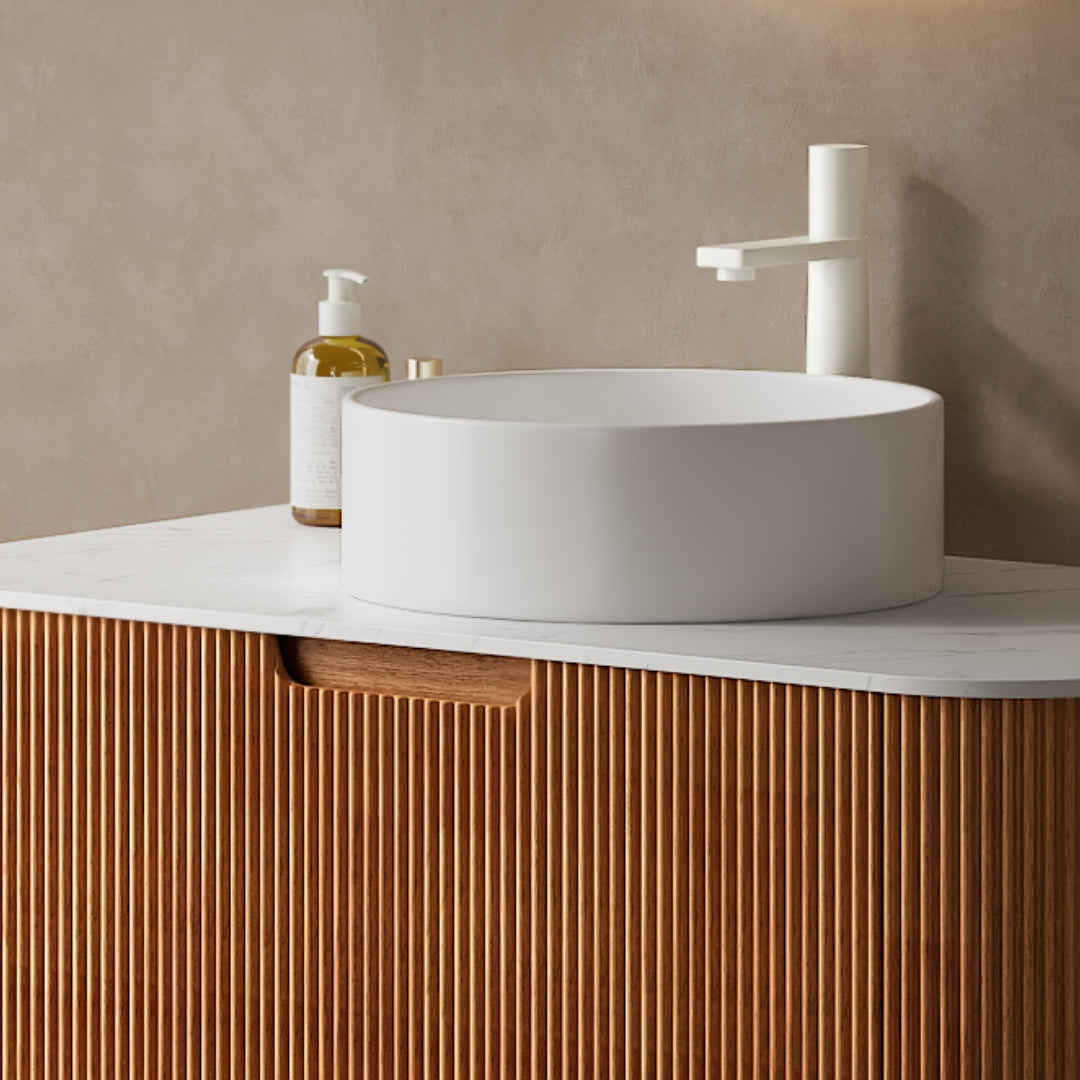 14'' Bathroom Sink, Round Vessel Ceramic Basin without Faucet, NO Cabinet, White