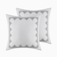 Cotton Printed Comforter Set with Chenille White/Navy King/Cal King