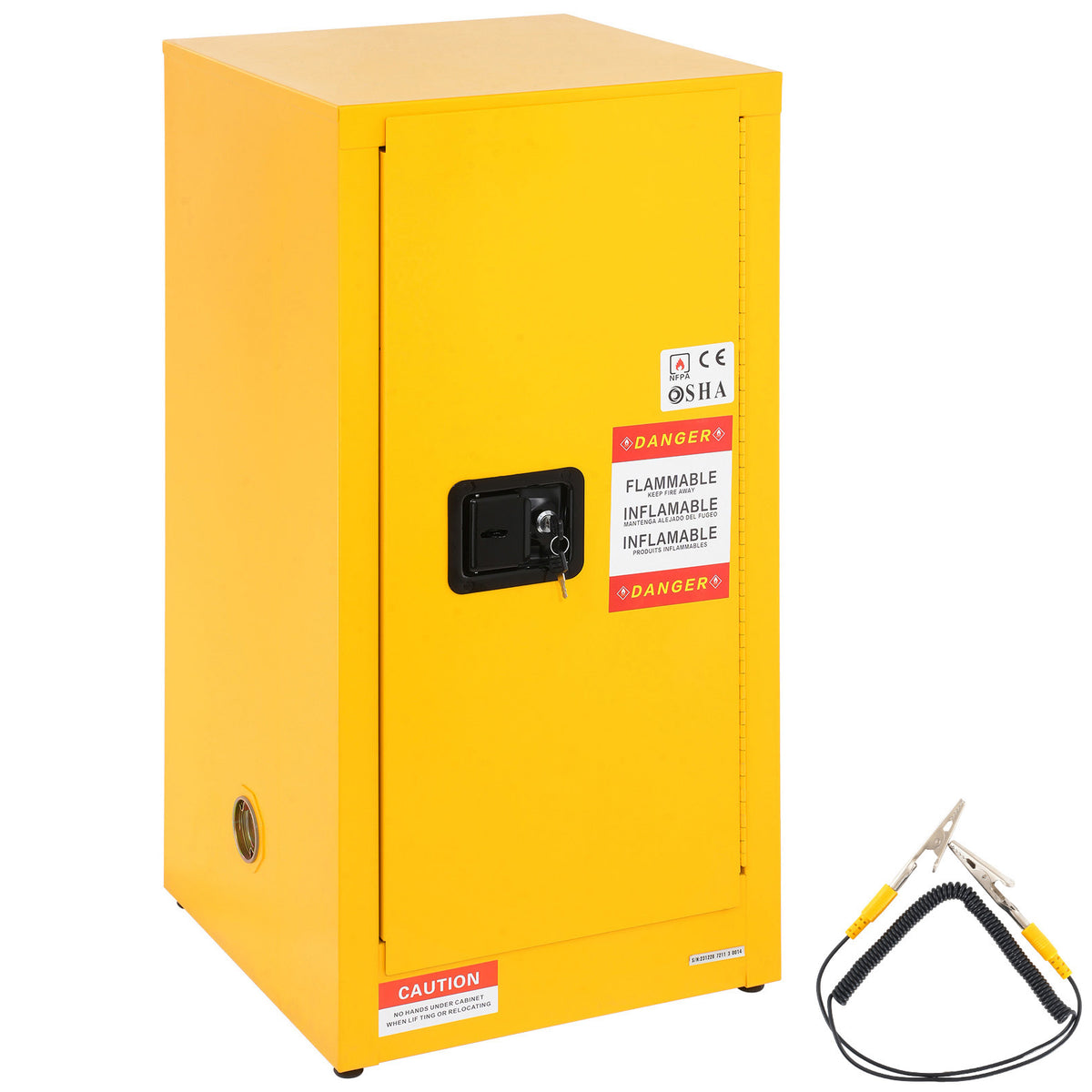 Flammable Cabinet 18.1" x 18.1" x 35.4", Galvanized Steel Safety Cabinet, Adjustable Shelf Flammable Storage Cabinet, for Commercial Industrial and Home Use