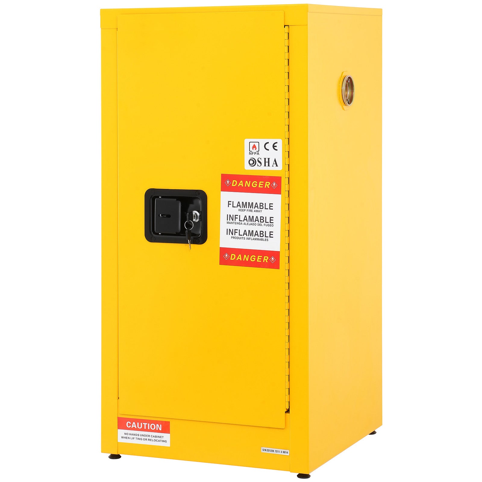 Flammable Cabinet 18.1" x 18.1" x 35.4", Galvanized Steel Safety Cabinet, Adjustable Shelf Flammable Storage Cabinet, for Commercial Industrial and Home Use