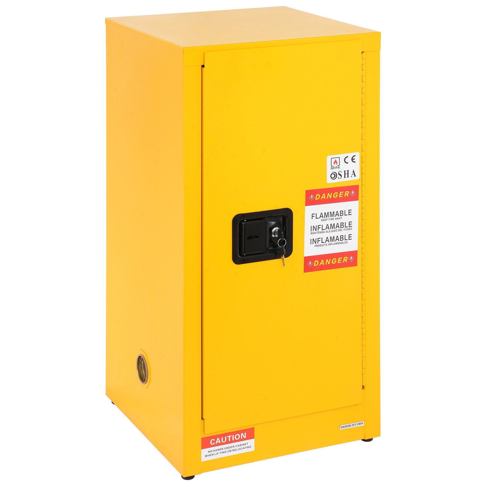 Flammable Cabinet 18.1" x 18.1" x 35.4", Galvanized Steel Safety Cabinet, Adjustable Shelf Flammable Storage Cabinet, for Commercial Industrial and Home Use