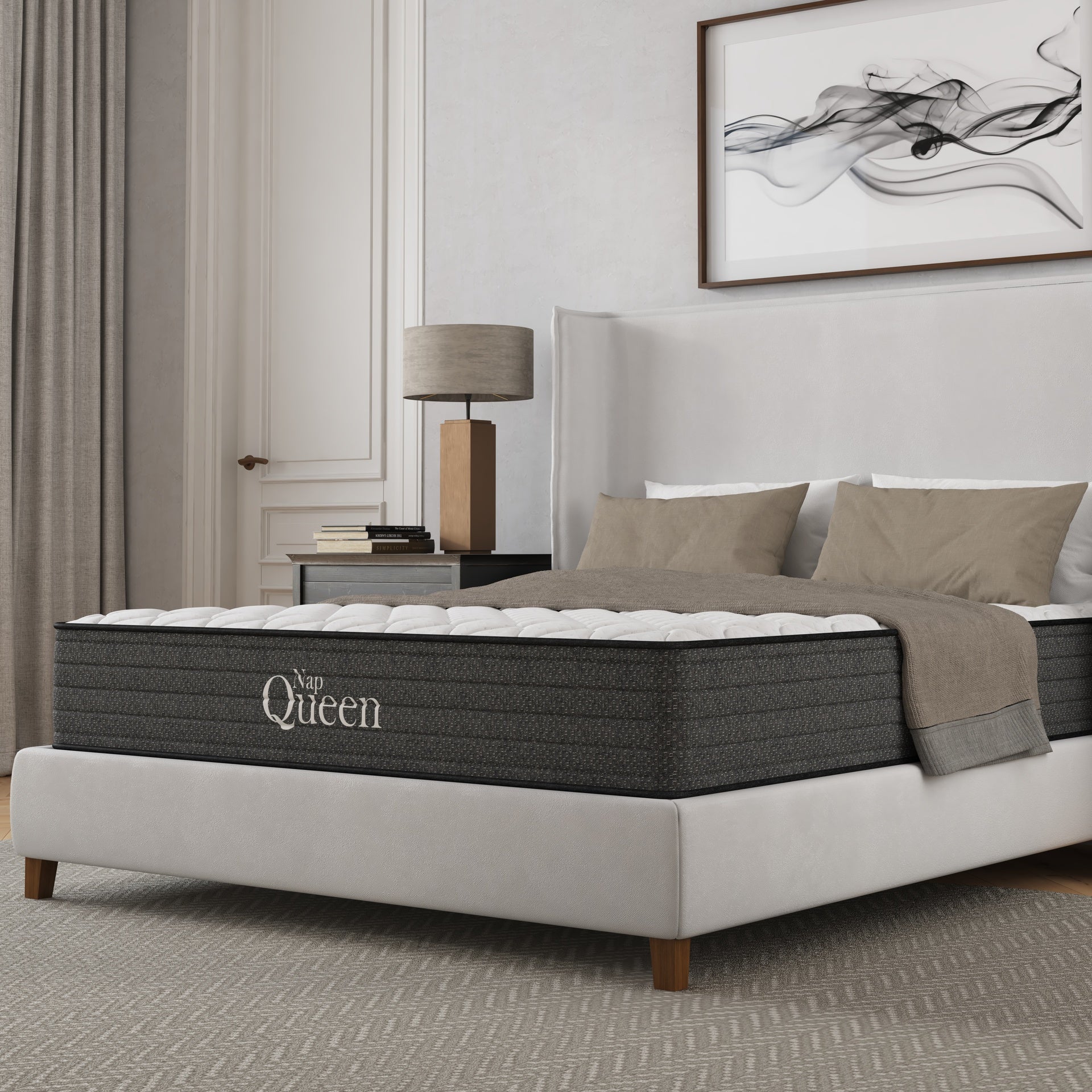 NapQueen Victoria 12 Inch Queen Cooling Gel Hybrid Mattress, CertiPUR-US Certified, Made in USA