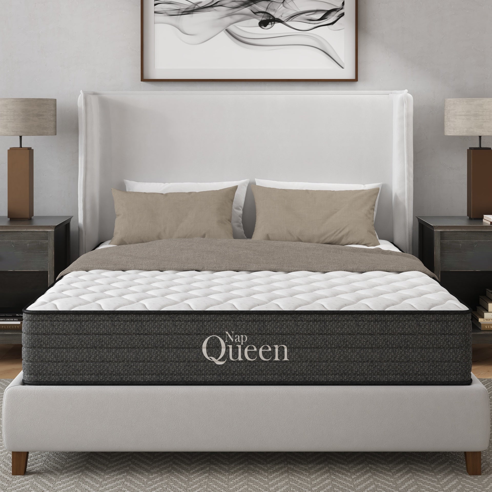 NapQueen Victoria 12 Inch Queen Cooling Gel Hybrid Mattress, CertiPUR-US Certified, Made in USA