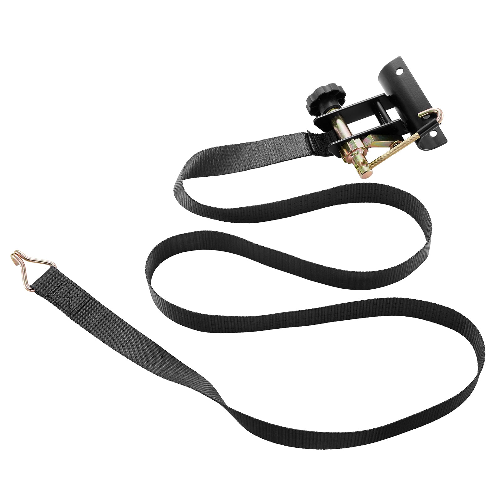 Ladder Rack Ratchet Straps, 1.87-2 in Black Round Tube Mount, 1.5 in Wide x 7.4 ft Long Black Ladder Rack Straps with Double J-Hooks, 500 lbs Load Heavy Duty, Cargo Buckle Lock Strap (4 Pack)