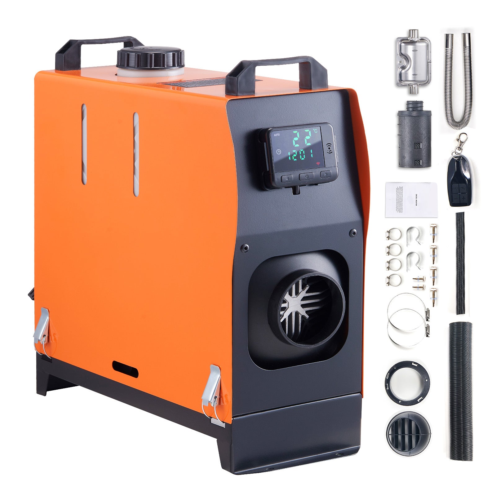 Diesel Air Heater, 12V 5KW All-on-one Diesel Heater with Remote Control and LCD, 5L Fuel Tank Portable Diesel Parking Heater, Rapid Heating for RV Trailer Camper Van Boat And Indoors