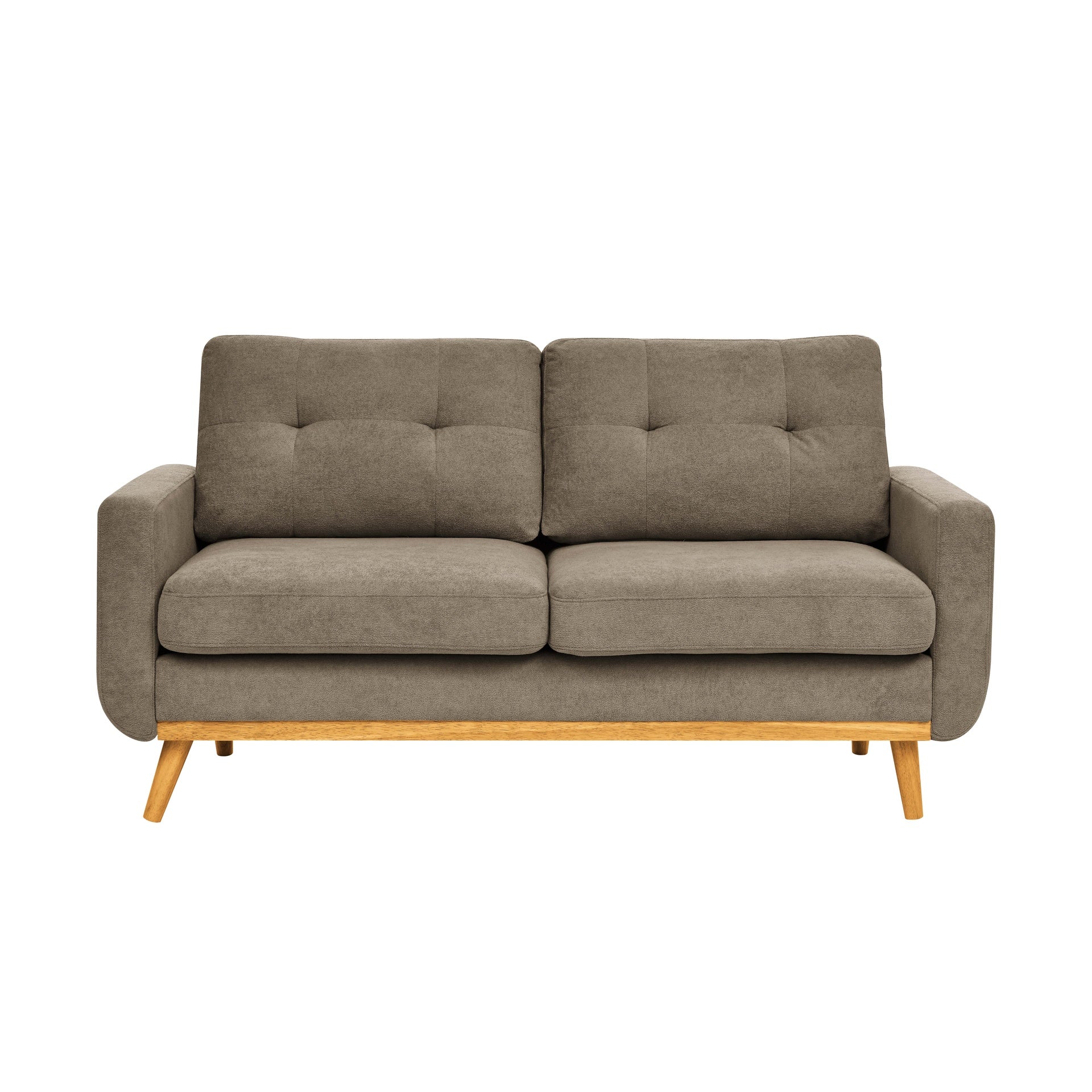 67.7" Wide Mid-Century Modern Upholstered Tufted Loveseat Sofa With Wooden Legs