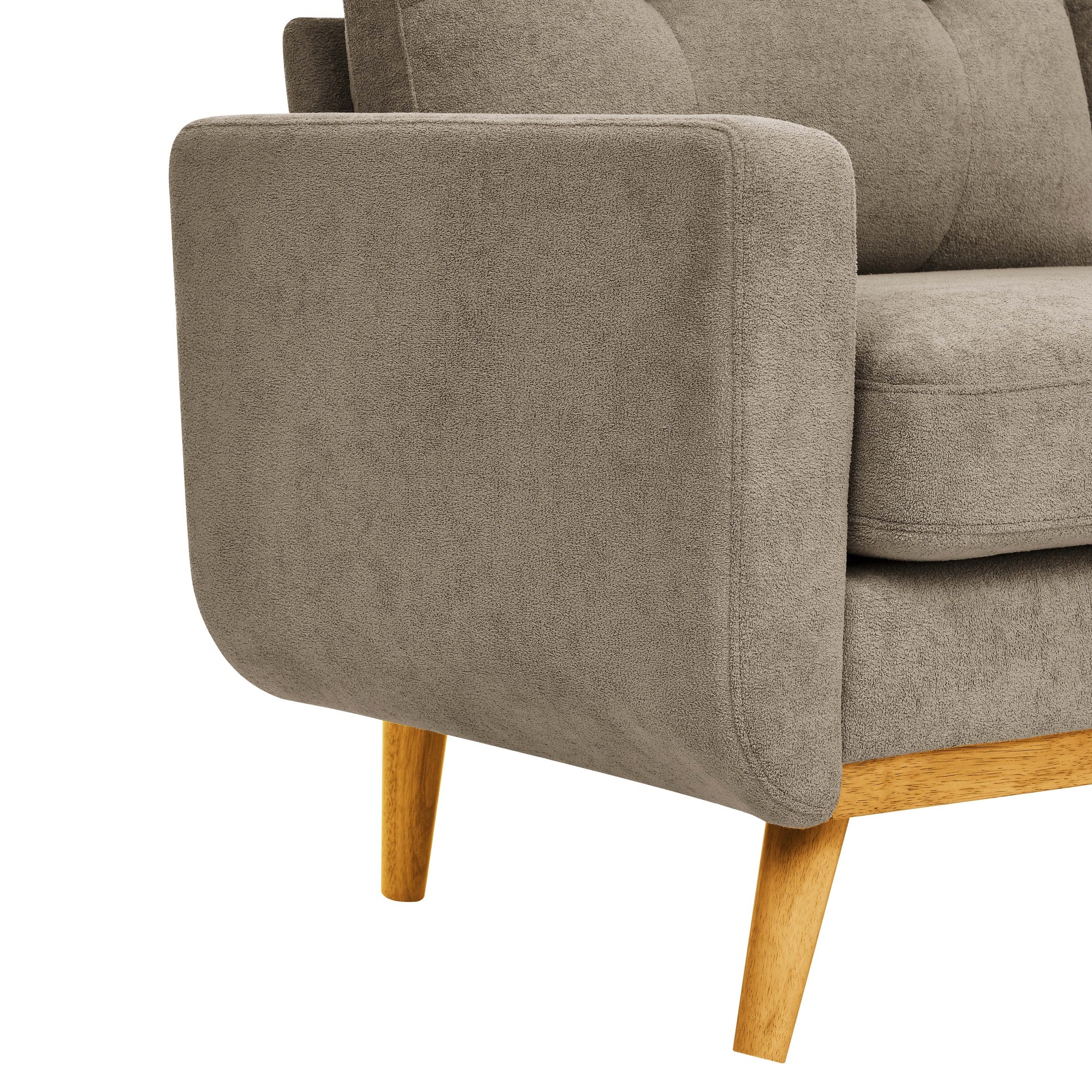 67.7" Wide Mid-Century Modern Upholstered Tufted Loveseat Sofa With Wooden Legs