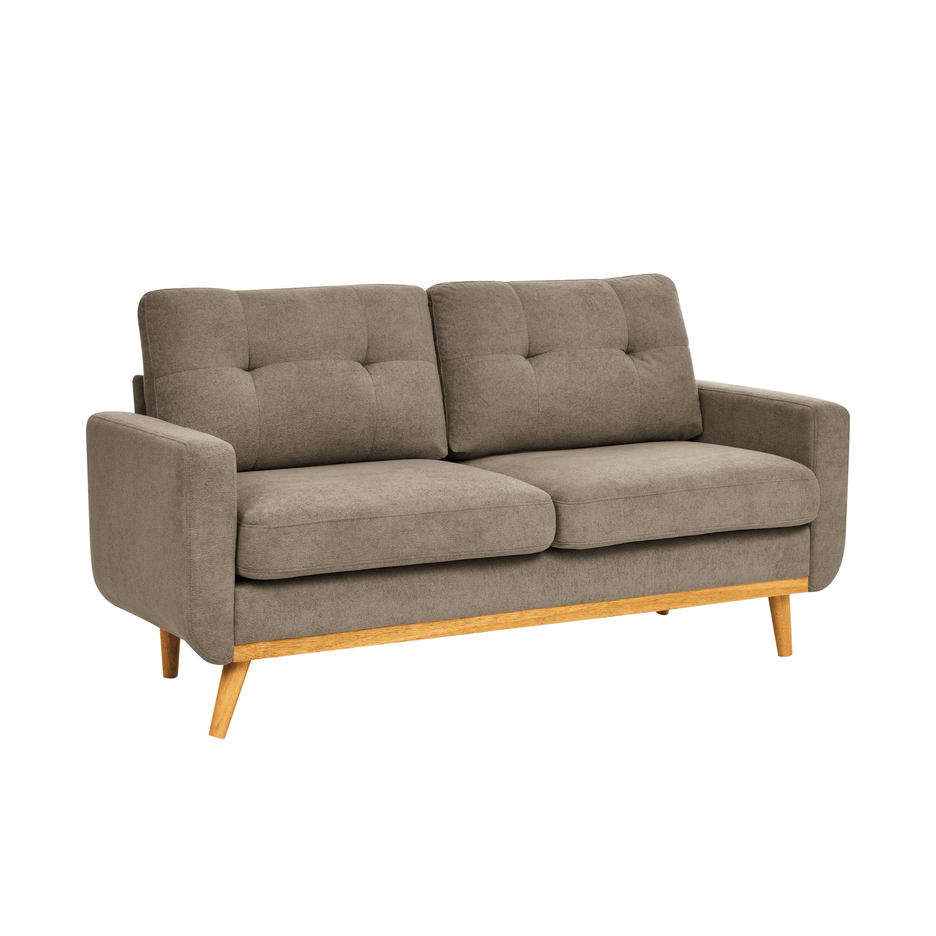 67.7" Wide Mid-Century Modern Upholstered Tufted Loveseat Sofa With Wooden Legs