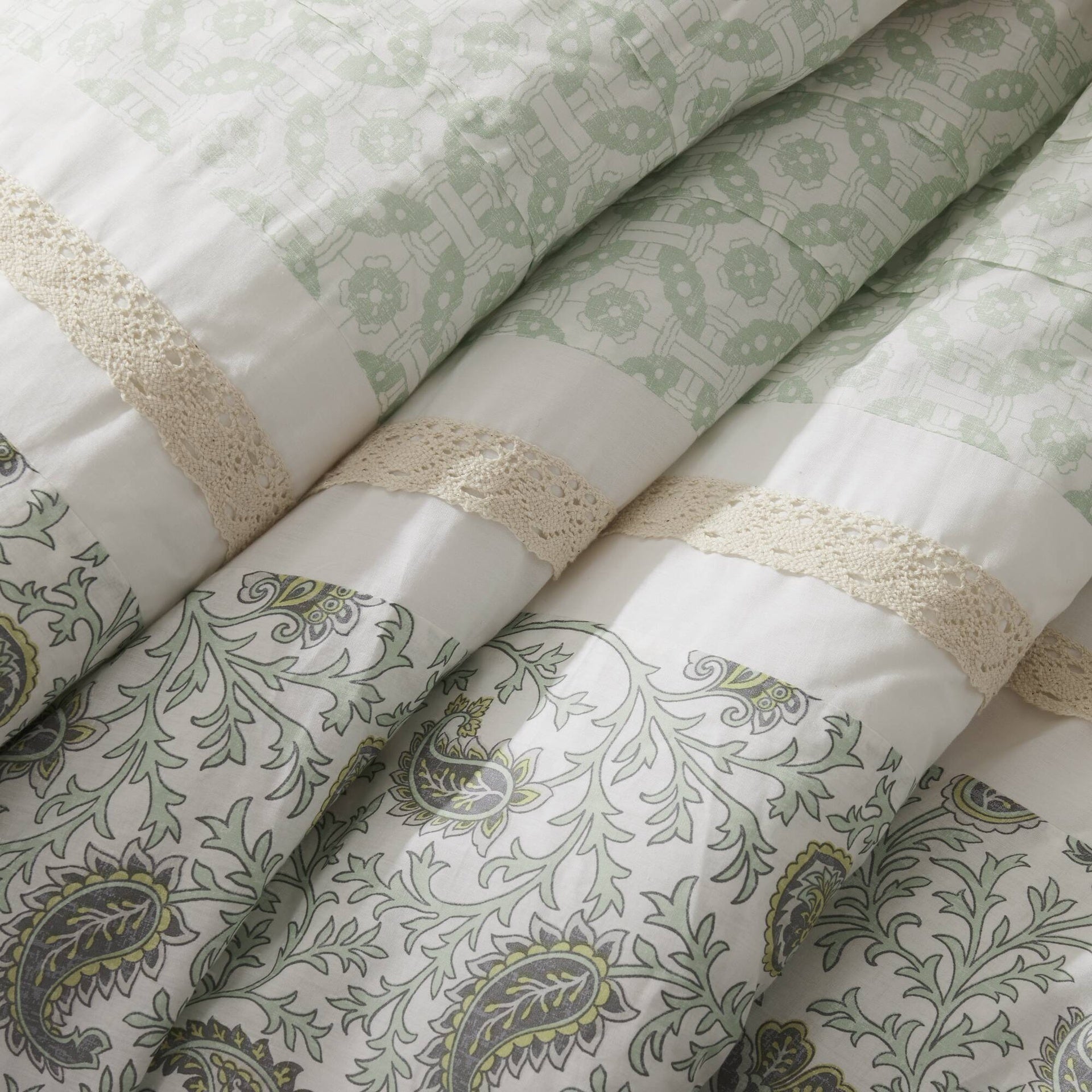 9 Piece Cotton Percale Comforter Set Queen