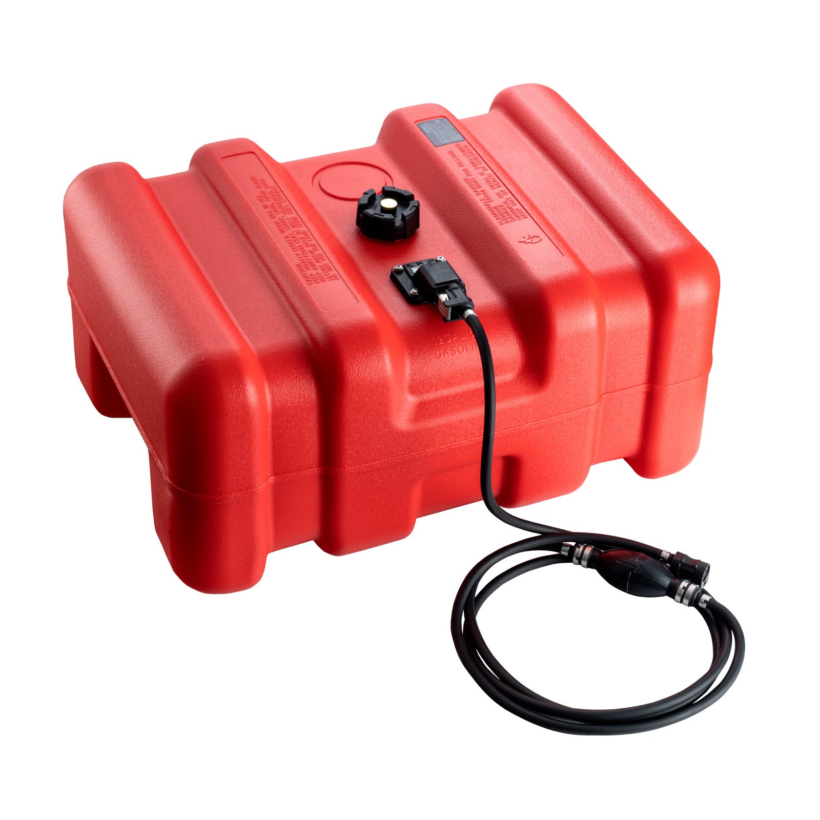 Marine Fuel Tank, 14.53 Gallon/55L, Portable Boat Fuel Gas Tank for Outboard Engine Boats, Plastic Outboard Marine Boat Fuel Tank with Hose, Easy to Carry for Yacht, Fishing Boat, Deck Boat, Red