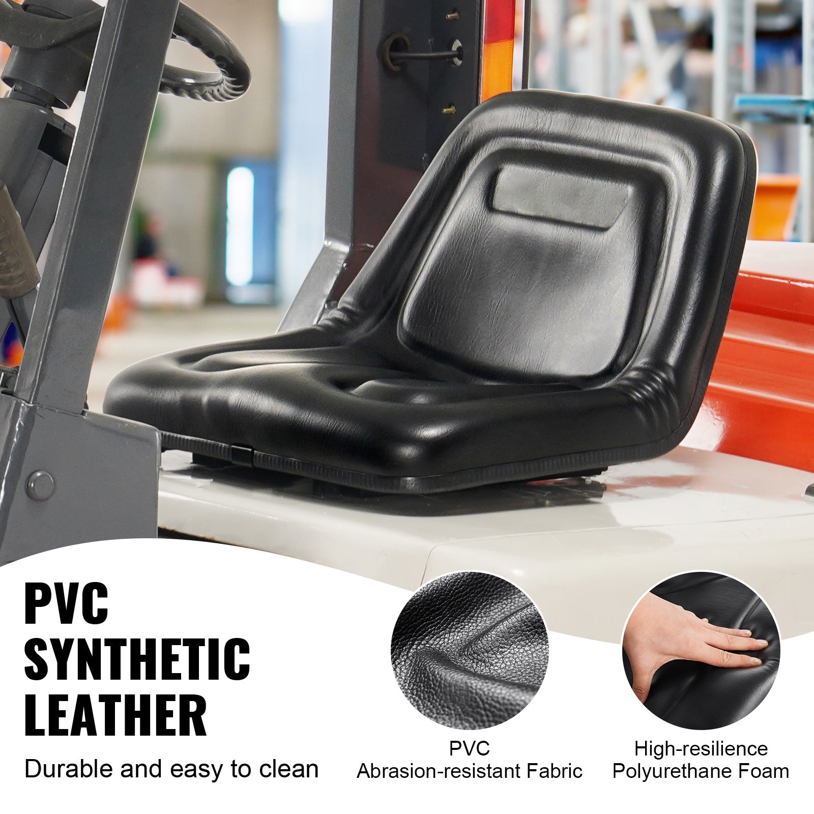 Universal Tractor Seat, Lawn Mower Seat with Micro Switch and Drainage Holes, 6.3-11.8 inch Extended Slot Tractor Seat for Tractor Loader Excavator