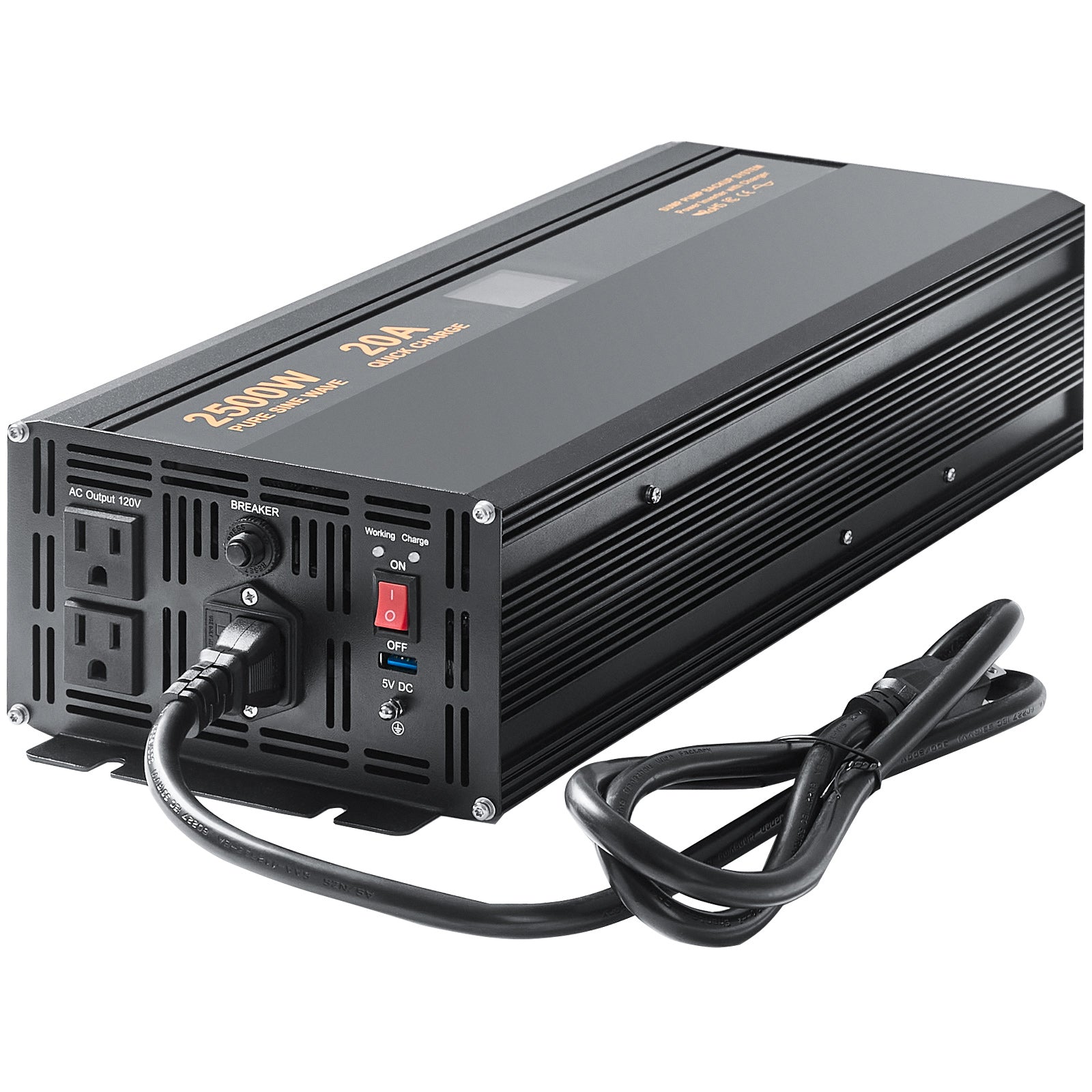 2500W Sump Pump Battery Backup System, LCD Display, Auto Switches to Battery Inverter Power for Continuous Sump Pump Operation, Sump Pump Battery Backup Inverter for Emergency and Power Outage