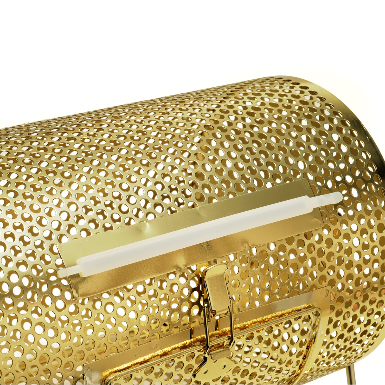Raffle Drum,Holds 2500 Tickets or 100 Ping Pong Balls, Metal Lottery Spinning Drawing with Wooden Turning Handle,11.6 x Ø7.48 inch Brass Plated Raffle Ticket Spinning Cage, for Bingo Ballot Pa