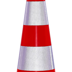 Safety Cones, 12 x 28" Traffic Cones, PVC Orange Construction Cones, 2 Reflective Collars Traffic Cones with Weighted Base and Hand-Held Ring Used for Traffic Control, Driveway Road Parking