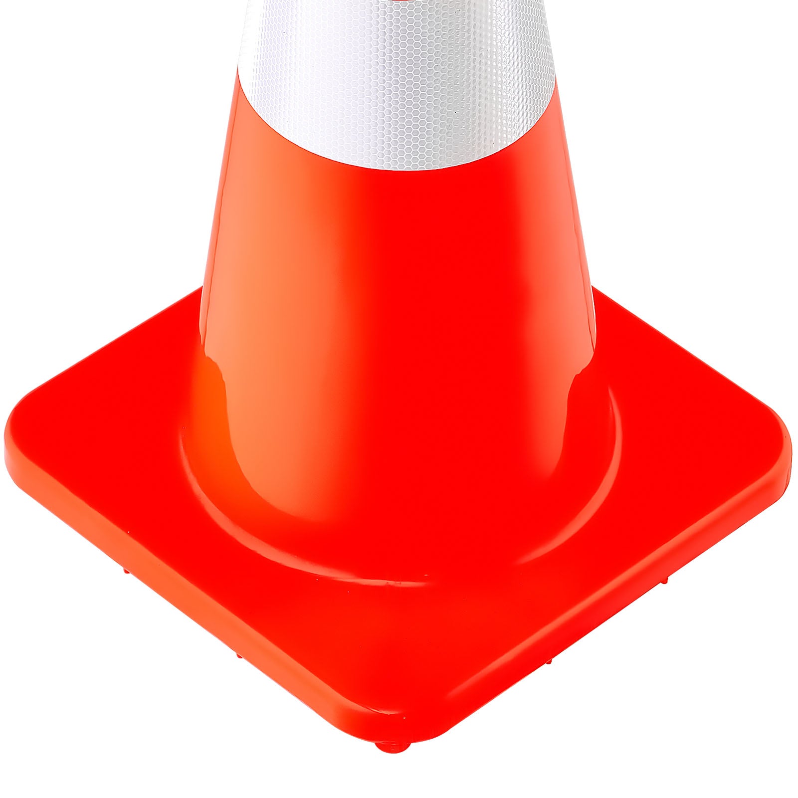 Safety Cones, 12 x 28" Traffic Cones, PVC Orange Construction Cones, 2 Reflective Collars Traffic Cones with Weighted Base and Hand-Held Ring Used for Traffic Control, Driveway Road Parking