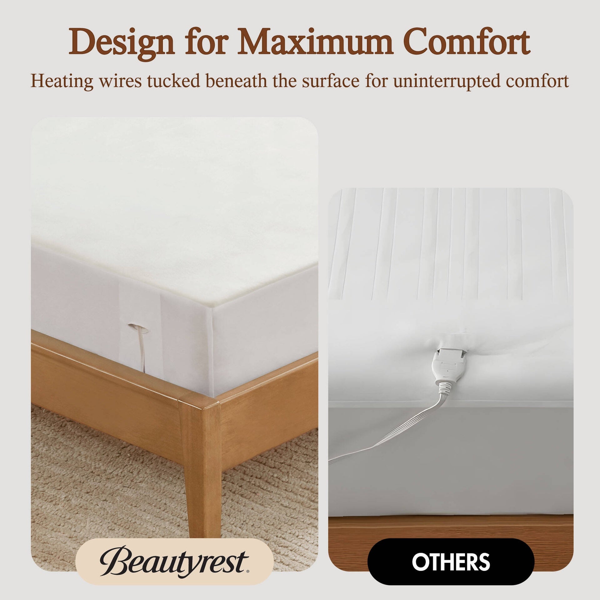 1-Piece Twin XL Heated Mattress Pad,White