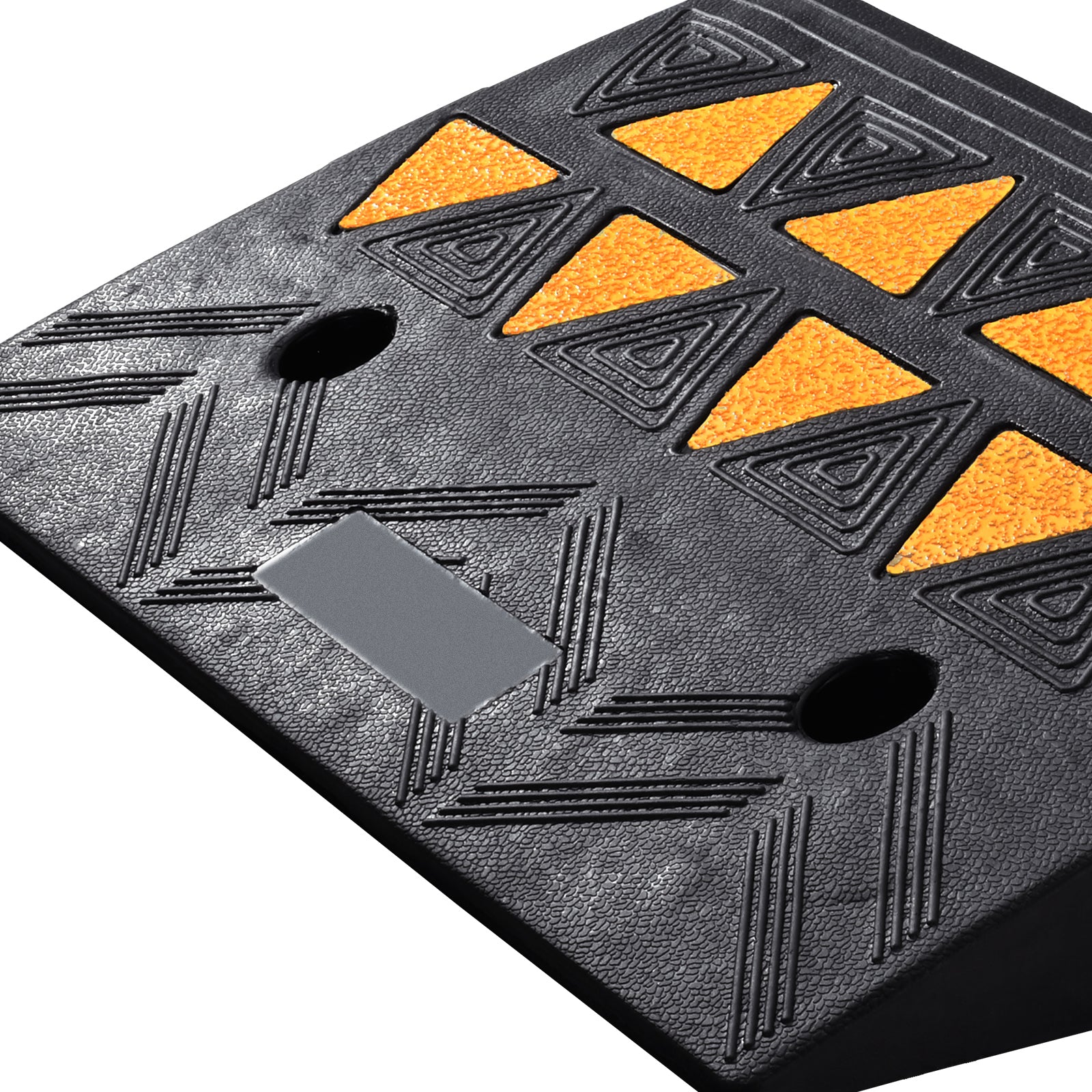 Rubber Curb Ramp 2 Pack, 4.3" Rise Height Heavy-Duty 33069 lbs/15 T Capacity Threshold Ramps, Driveway Ramps with Stable Grid Structure for Cars, Wheelchairs, Bikes, Motorcycles