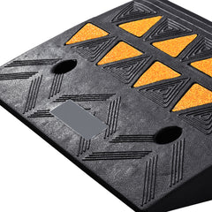 Rubber Curb Ramp 2 Pack, 4.3" Rise Height Heavy-Duty 33069 lbs/15 T Capacity Threshold Ramps, Driveway Ramps with Stable Grid Structure for Cars, Wheelchairs, Bikes, Motorcycles