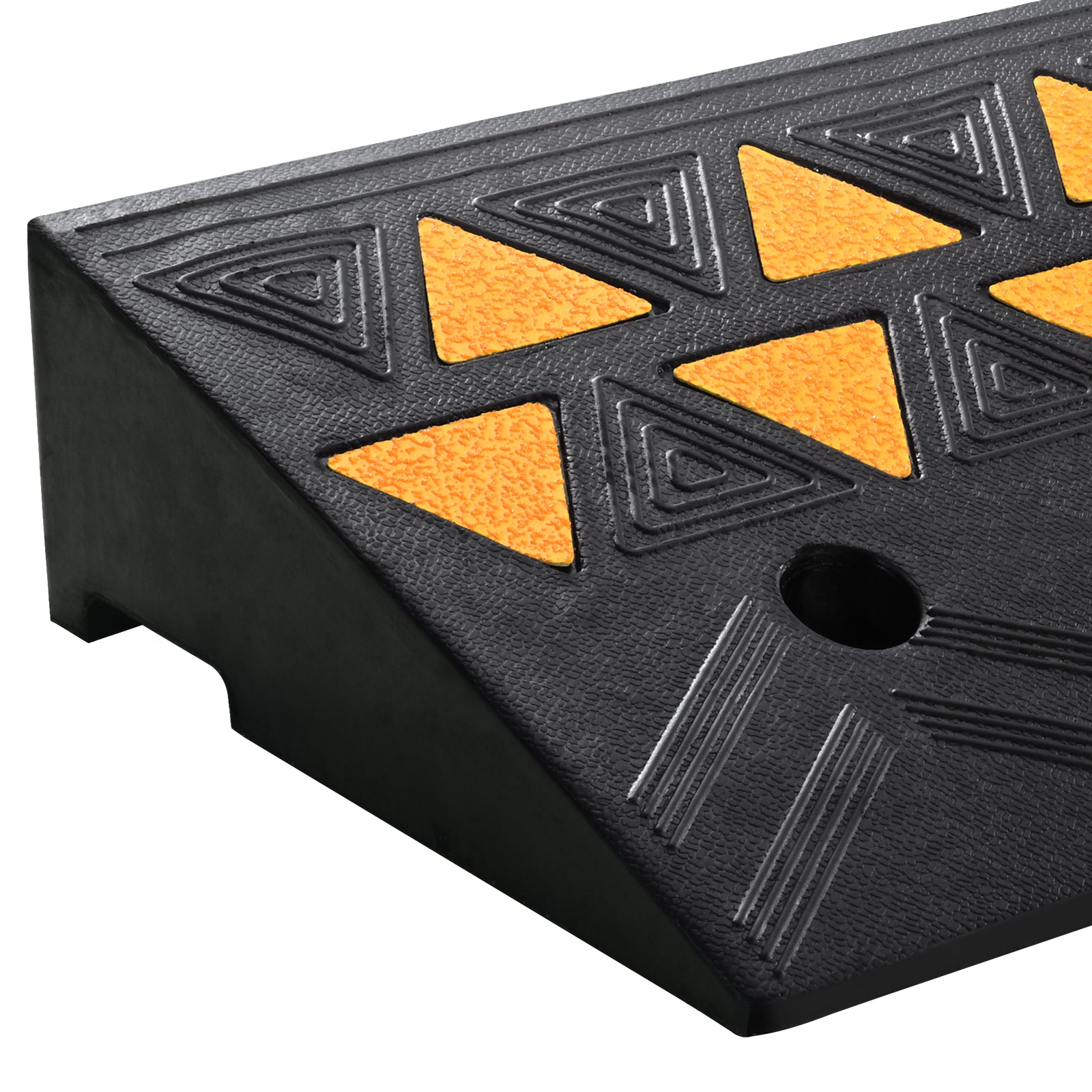 Rubber Curb Ramp 2 Pack, 4.3" Rise Height Heavy-Duty 33069 lbs/15 T Capacity Threshold Ramps, Driveway Ramps with Stable Grid Structure for Cars, Wheelchairs, Bikes, Motorcycles
