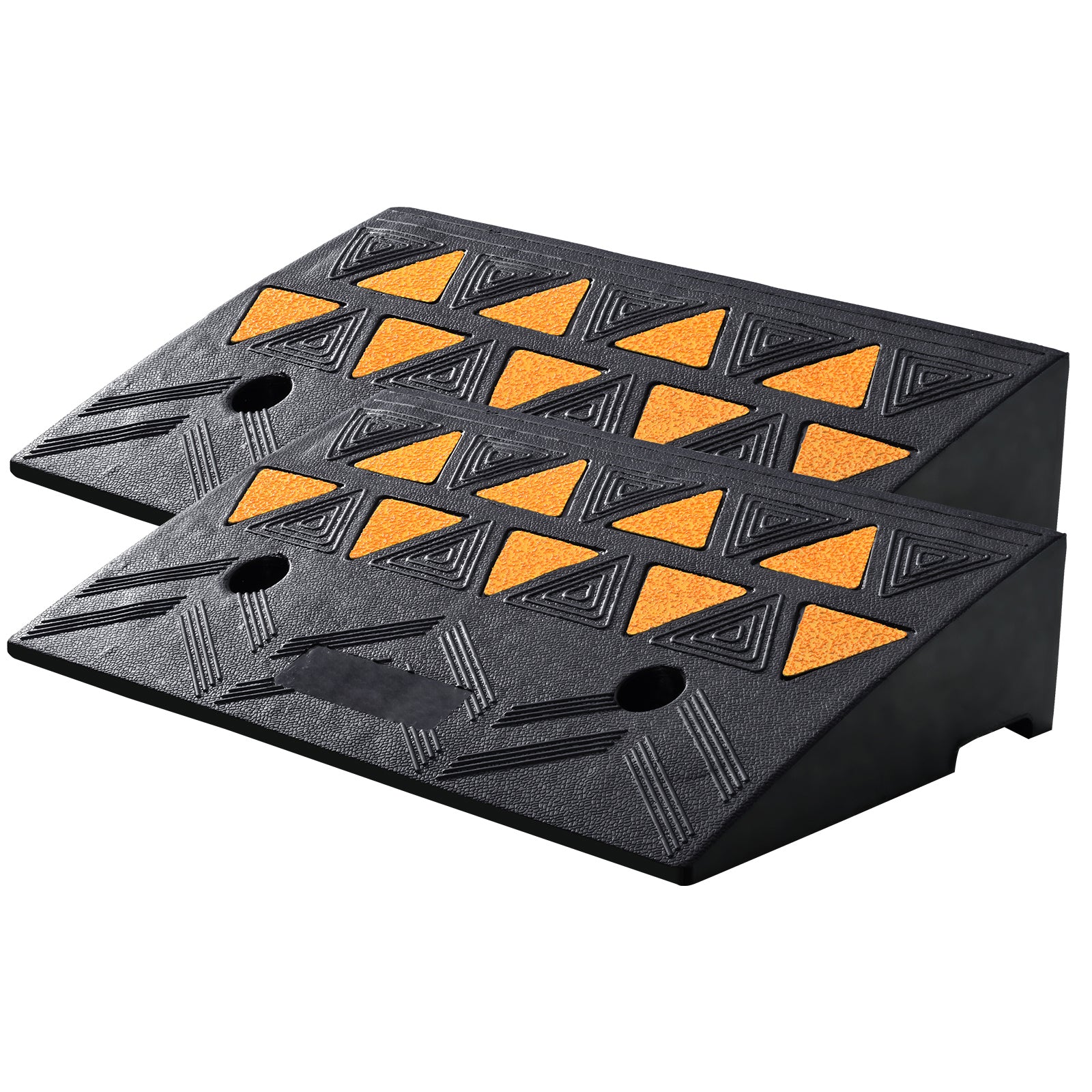 Rubber Curb Ramp 2 Pack, 4.3" Rise Height Heavy-Duty 33069 lbs/15 T Capacity Threshold Ramps, Driveway Ramps with Stable Grid Structure for Cars, Wheelchairs, Bikes, Motorcycles