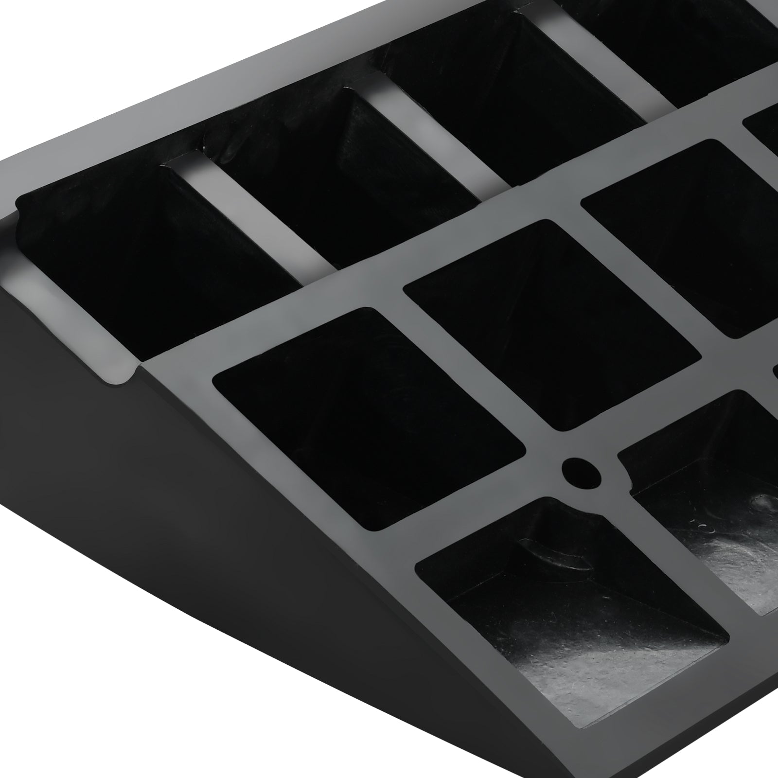 Rubber Curb Ramp 2 Pack, 4.3" Rise Height Heavy-Duty 33069 lbs/15 T Capacity Threshold Ramps, Driveway Ramps with Stable Grid Structure for Cars, Wheelchairs, Bikes, Motorcycles