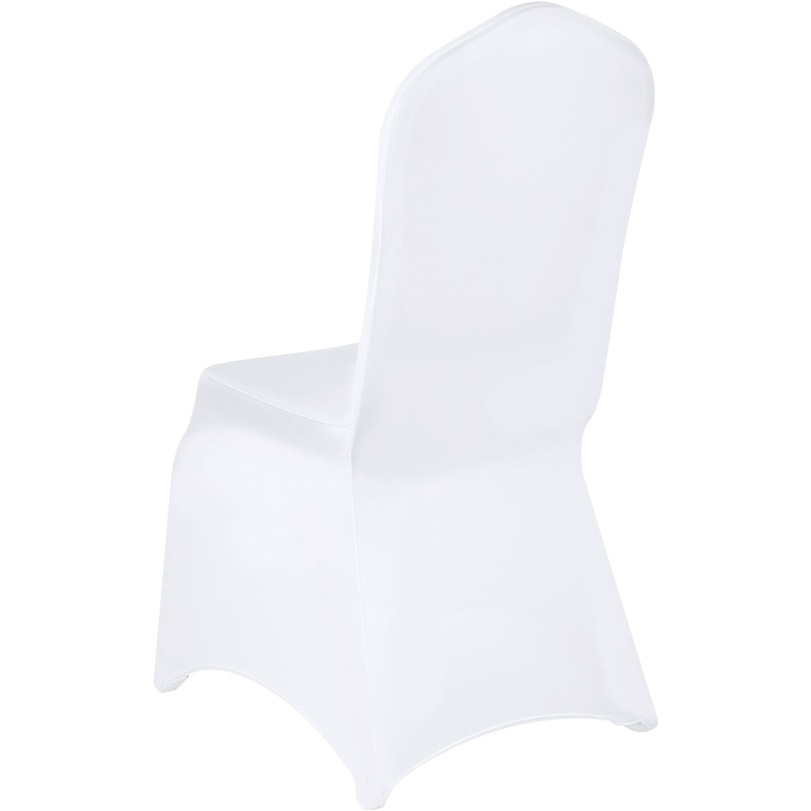 Stretch Spandex Folding Chair Covers, Universal Fitted Arched Front Cover, Removable Washable Protective Slipcovers, for Wedding, Holiday, Banquet, Party, Celebration, Dining (50PCS White)