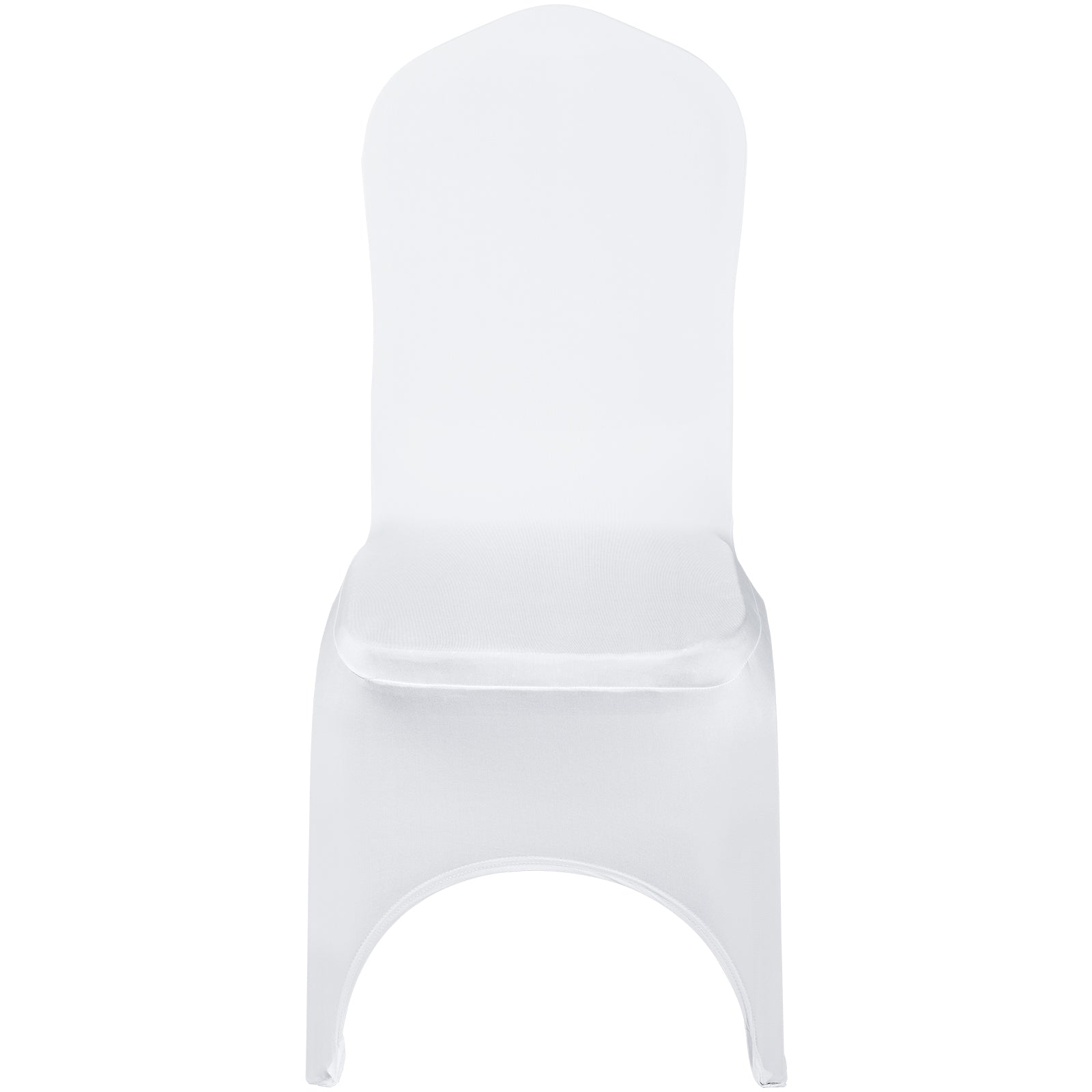 Stretch Spandex Folding Chair Covers, Universal Fitted Arched Front Cover, Removable Washable Protective Slipcovers, for Wedding, Holiday, Banquet, Party, Celebration, Dining (50PCS White)