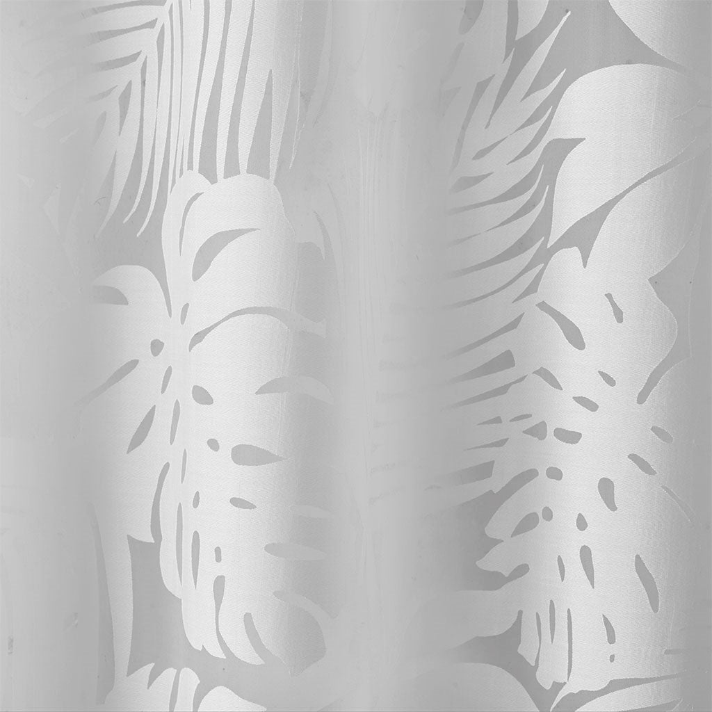 Palm Leaf Burnout Window Sheer White 50x84"