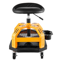 Rolling Shop Stool Heavy-Duty Garage Work Seat 300 lbs Load with Caster