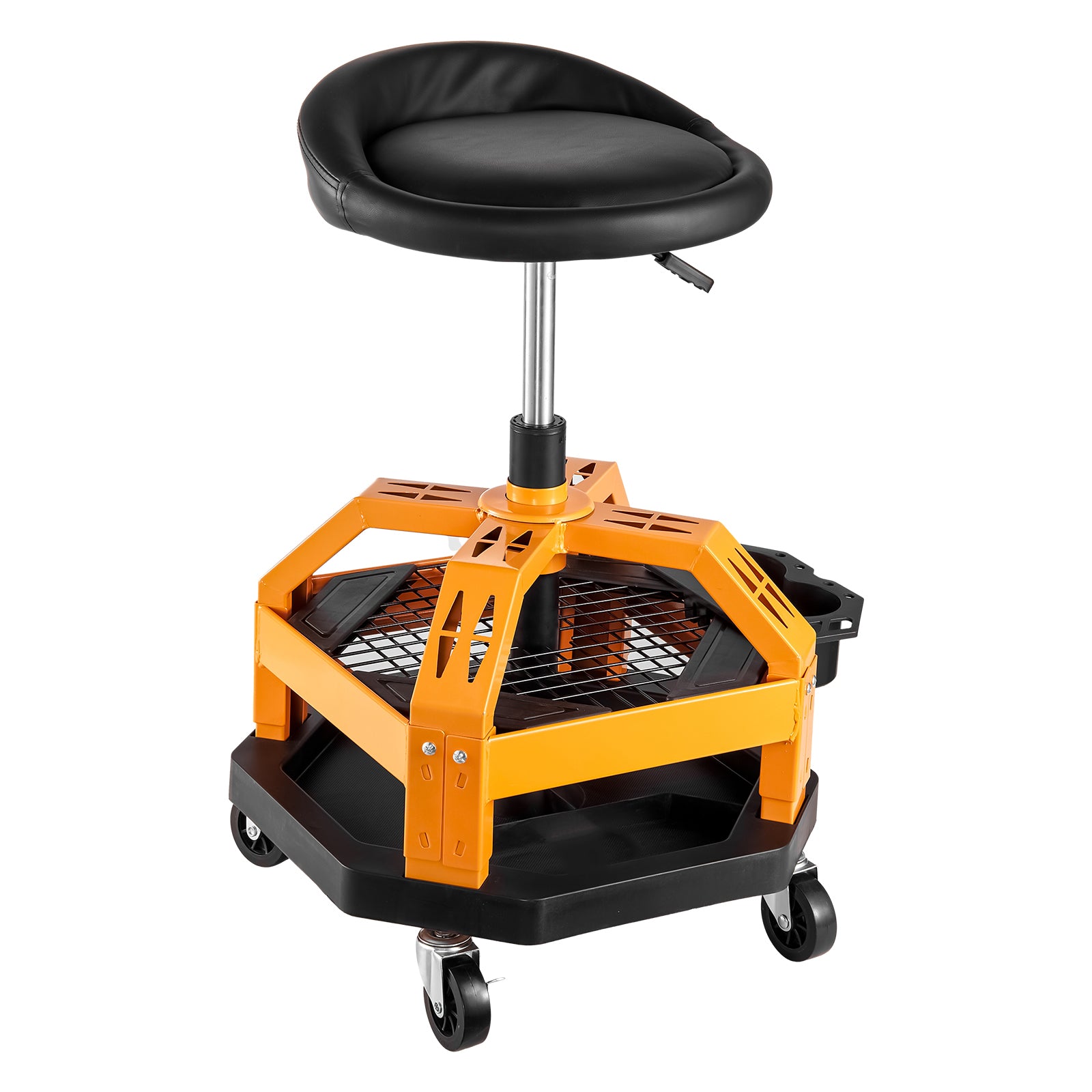 Rolling Shop Stool Heavy-Duty Garage Work Seat 300 lbs Load with Caster