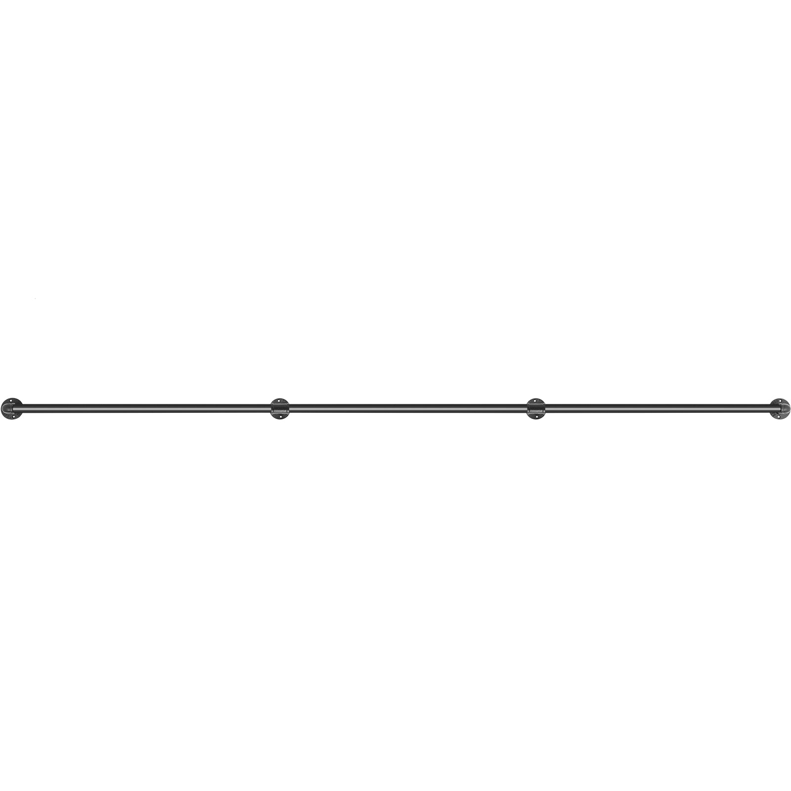 Pipe Stair Handrail, 10FT Staircase Handrail, 440LBS Load Capacity Carbon Steel Pipe Handrail, Industrial Pipe Handrail with Wall Mount Support, Round Corner Wall Handrailing for Indoor, Outdoor