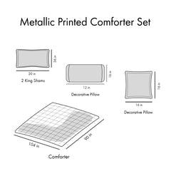 King/Cal King Metallic Printed Comforter Set
