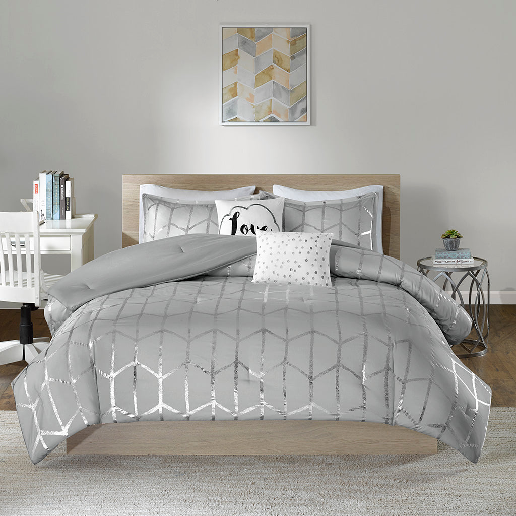 King/Cal King Metallic Printed Comforter Set