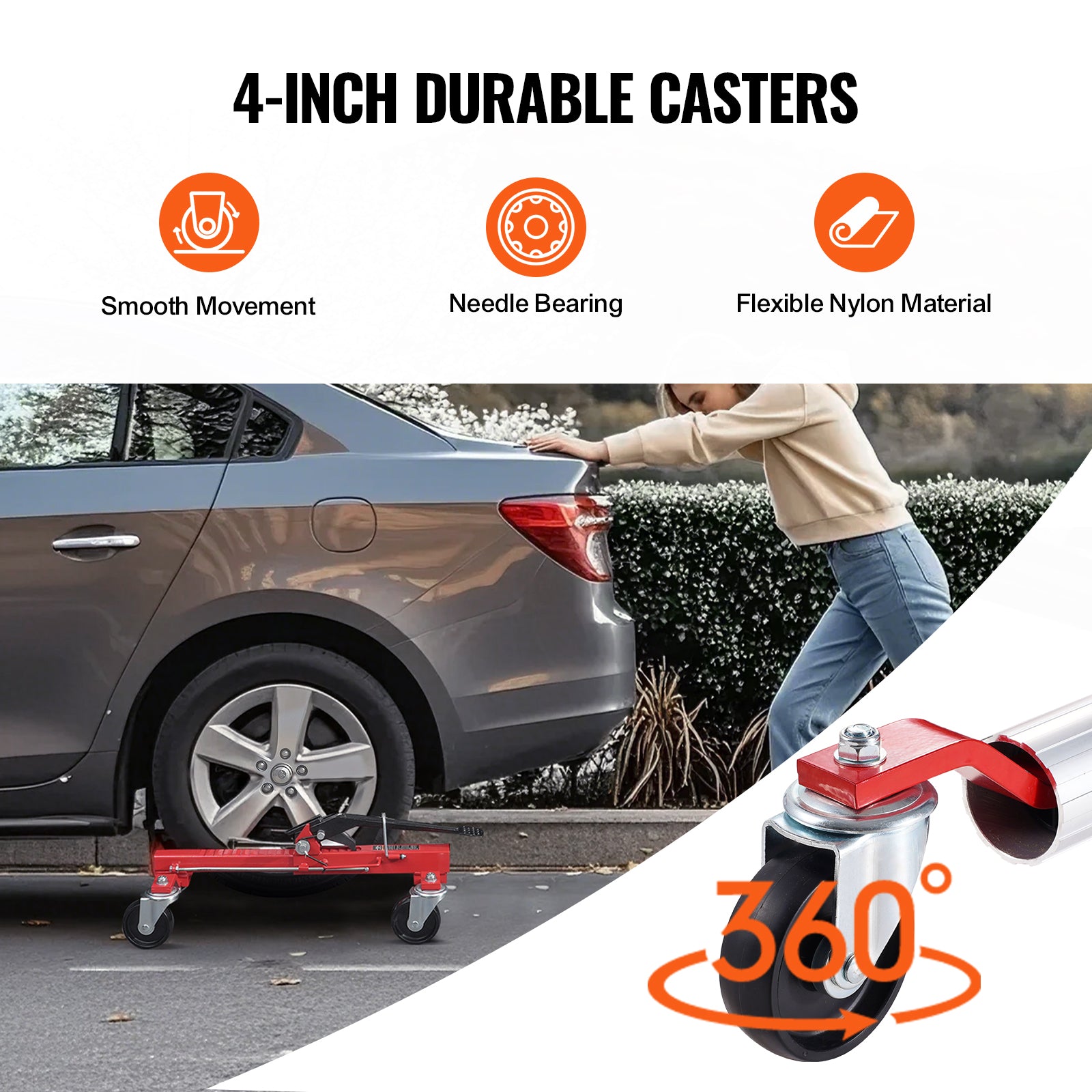 Wheel Dolly Heavy Duty Vehicle Positioning Tire Jack Car Lifter 1500 Lbs