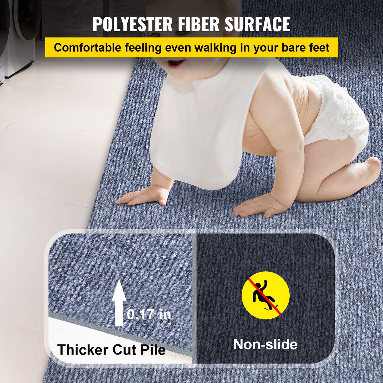 Gray Marine Carpet 6 ft x 13.1 ft Boat Carpet Rugs Indoor Outdoor Rugs for Patio Deck Anti-Slide TPR Water-Proof Back Cut Outdoor Marine Carpeting Easy Clean Outdoor Carpet Roll