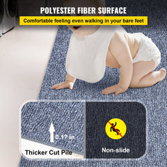 Gray Marine Carpet 6 ft x 13.1 ft Boat Carpet Rugs Indoor Outdoor Rugs for Patio Deck Anti-Slide TPR Water-Proof Back Cut Outdoor Marine Carpeting Easy Clean Outdoor Carpet Roll