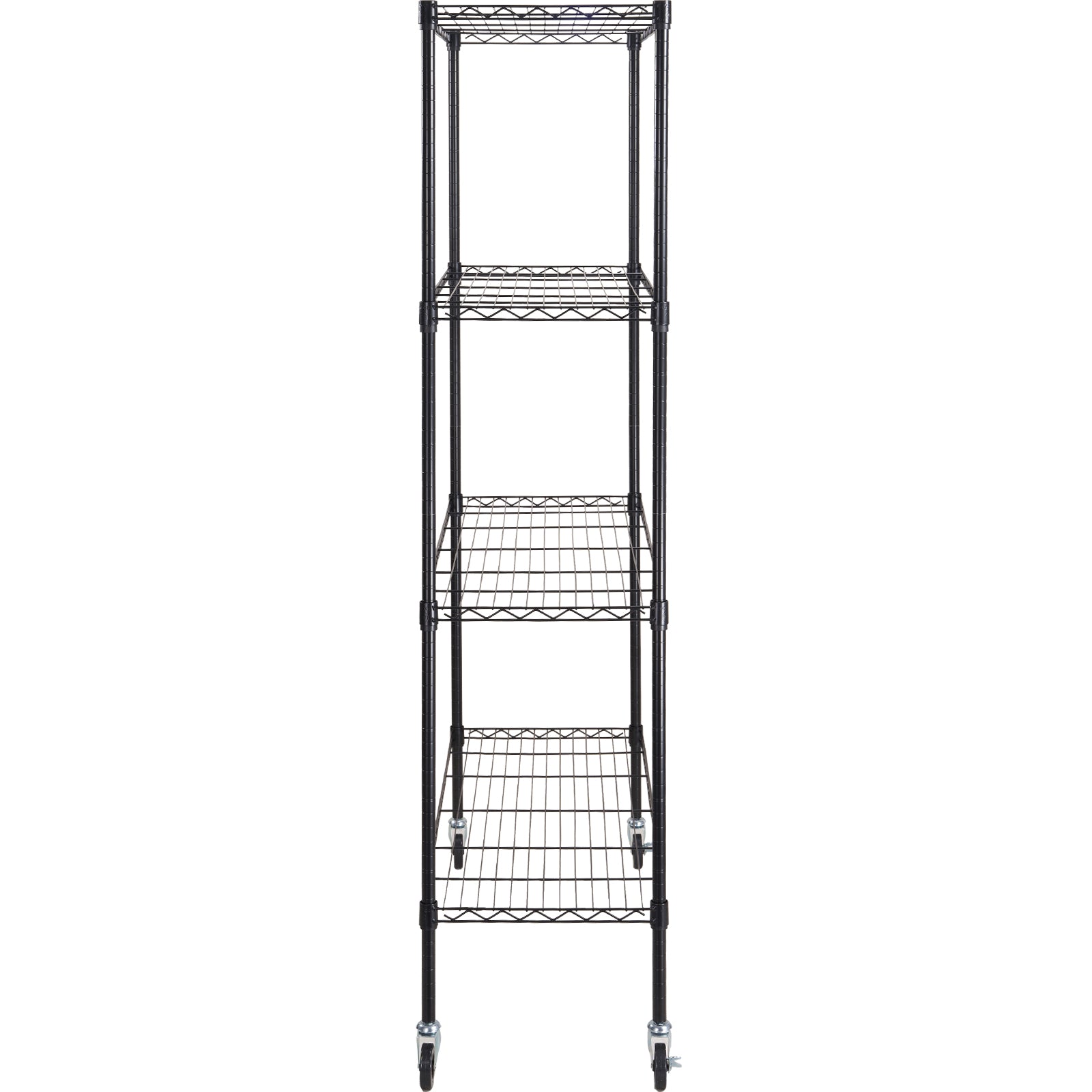 Storage Shelving Unit with Wheels, 4-Tier Adjustable, 700 lbs Capacity, Heavy Duty Garage Shelves Metal Organizer Wire Rack, Black, 47.2" L x 17.7" W x 74" H for Kitchen Pantry Basement Bathroom