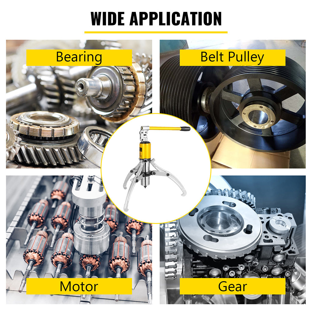 Hydraulic Gear Puller, 15 Ton Max. Capacity Hydraulic Puller, 2 or 3 Jaws Bearing Hub Separator, 3.9"- 11.8" Hydraulic Puller Separator Tool for Pulling Hubs, Flanges, Gears, Bearings