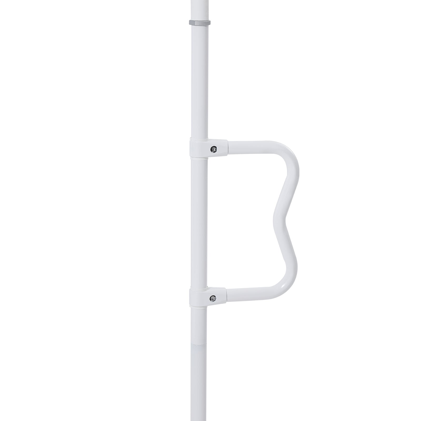 Floor-to-Ceiling Transfer Pole, Tension Mounted Bathroom Grab Bar with Anti-Slip Curve Handle, 300 Lbs Capacity Security Pole for Elderly, Ideal Senior Safety Pole for 7-10 Ft Ceilings, White