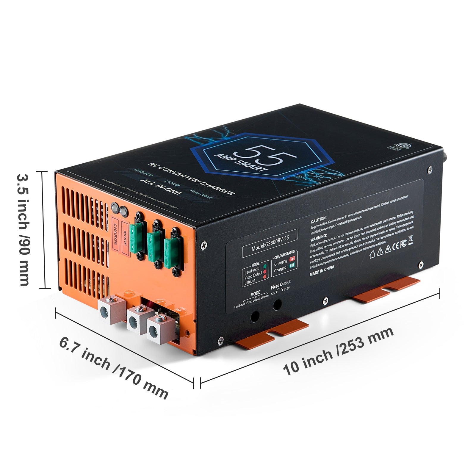 RV Converter 55 Amp 110V AC to 12V DC RV Power Converter Battery Charger