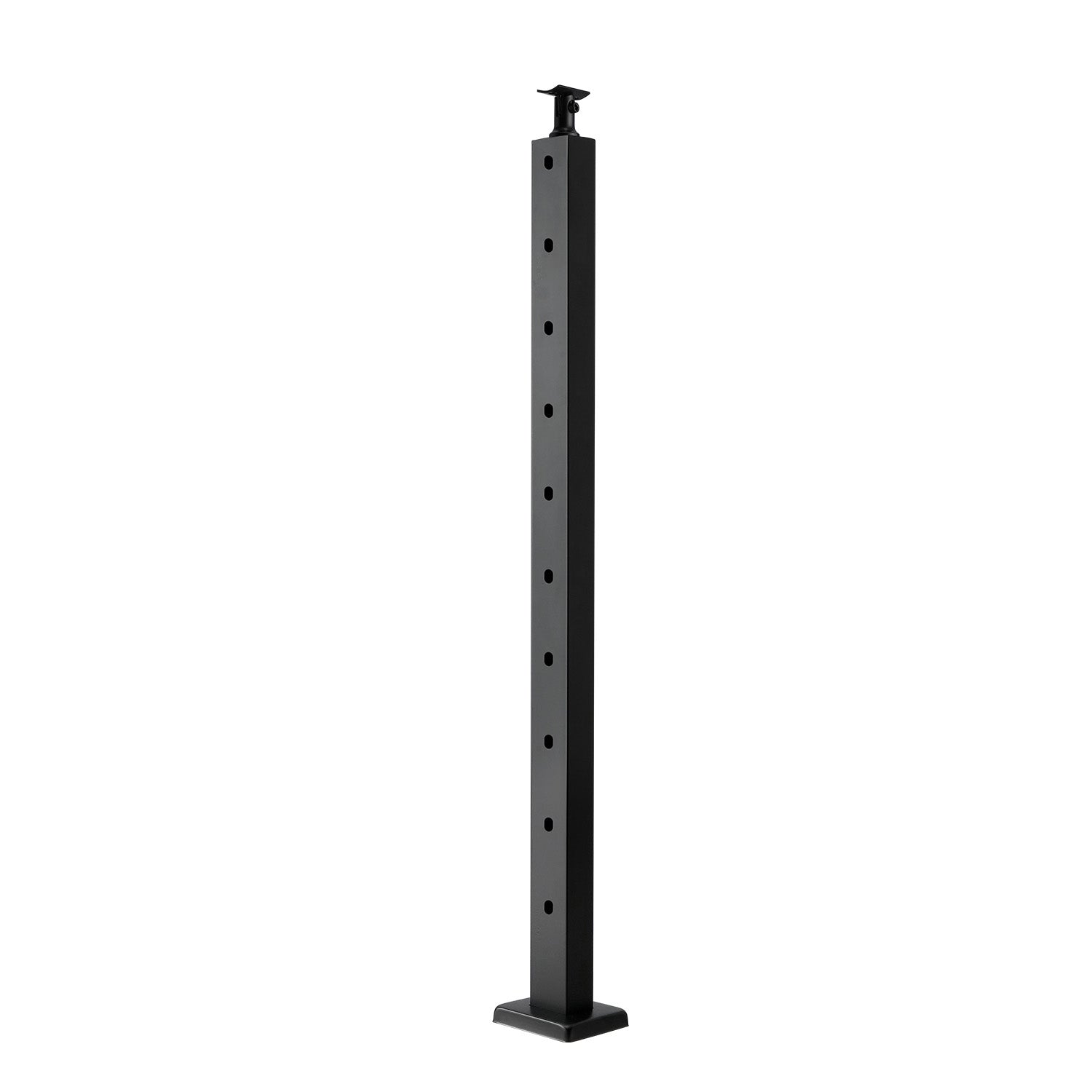 Cable Railing Post, 36x1x2 Inch Stair Railing Post, with Pre-Drilled 30° Angled Holes, Stainless Steel Cable Rail Post with Horizontal and Curved Bracket, 1-Pack, Black, 1JZLGZXHS91402OS1001V0